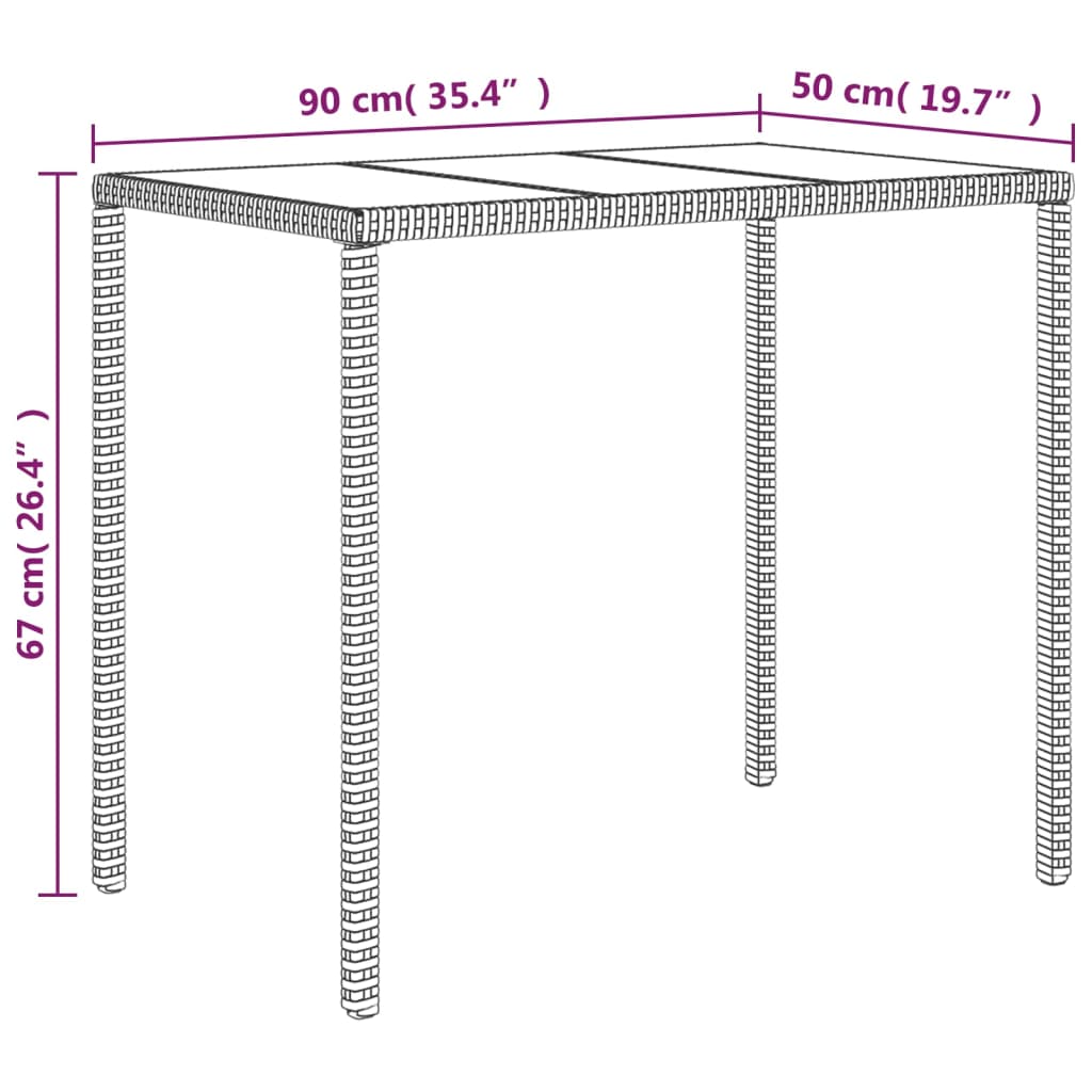 4 PCs Gartenmöbel mit schwarzen geflochtenen Harzkissen