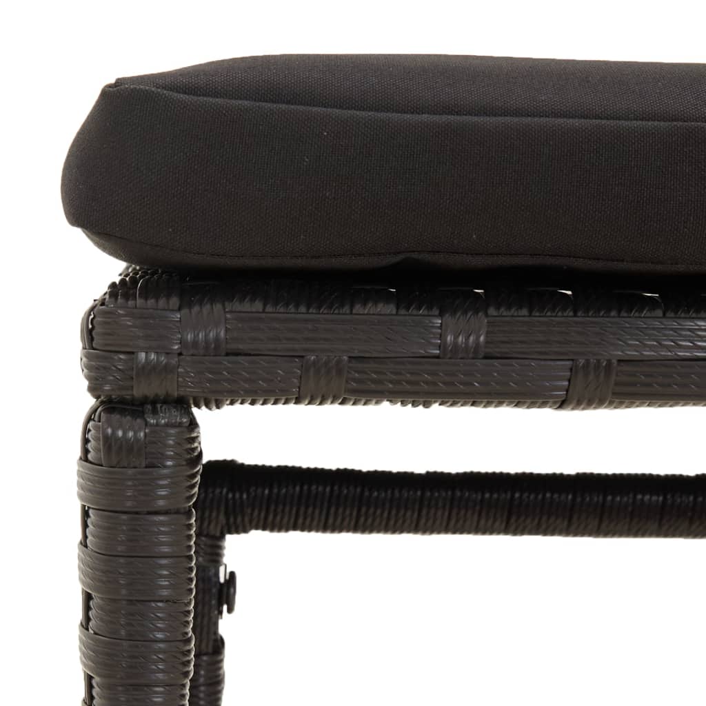 6 pcs garden furniture with black braided resin cushions