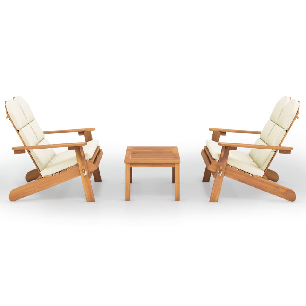 Adirondack 3 pcs Wood Acacia solid garden furniture set