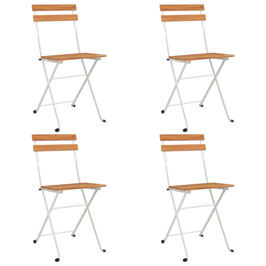 Ensemble de bistro pliable 5 pcs Bois d'acacia solide et acier