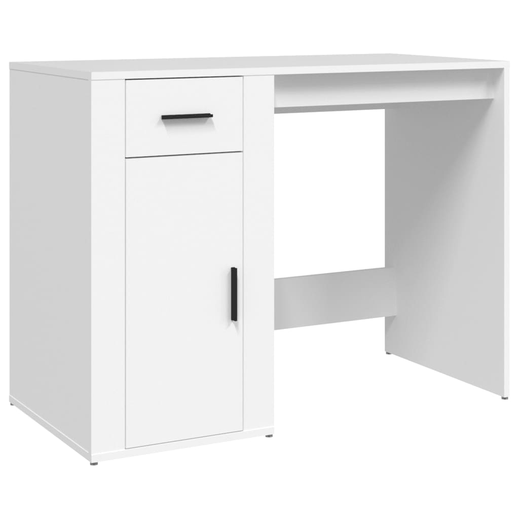 Weißer Schreibtisch 100x49x75 cm Engineering Holz