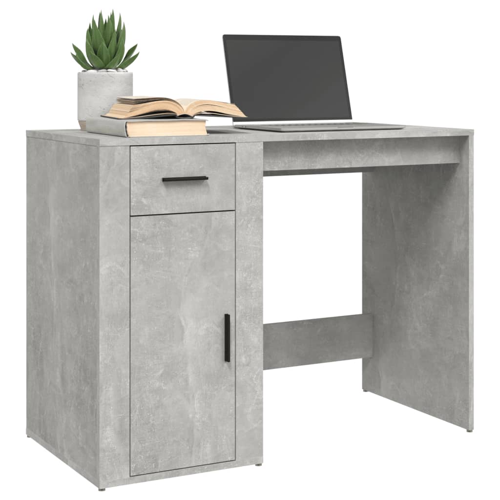 Office grigio in cemento 100x49x75 cm legno di ingegneria