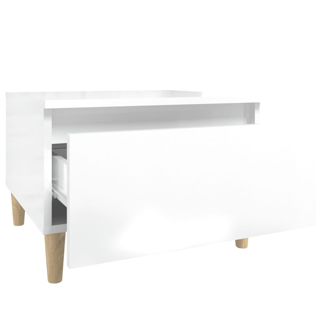 Appointment tables 2pcs shiny white 50x46x35cm wood engineering