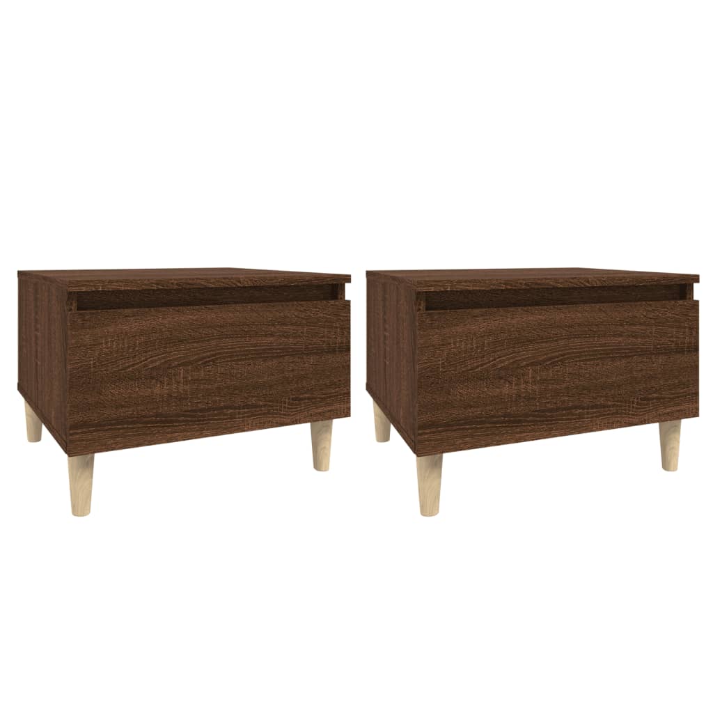Appoint tables 2 pcs brown oak 50x46x35 cm wood engineering