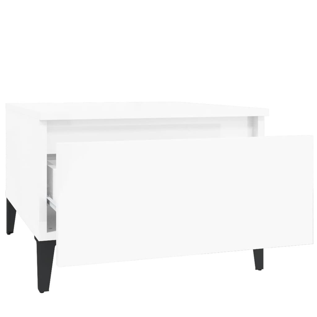 Tavolini 2 pezzi Bianco lucido 50x46x35 cm MDF