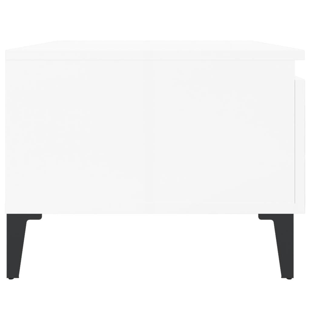 Tables d'appoint 2pcs Blanc brillant 50x46x35cm Bois ingénierie