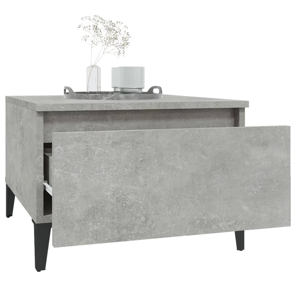 Tavolino grigio cemento 50x46x35 cm MDF