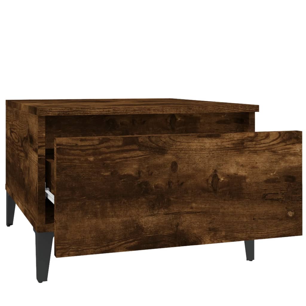 Smoked oak side table 50x46x35 cm Engineering wood