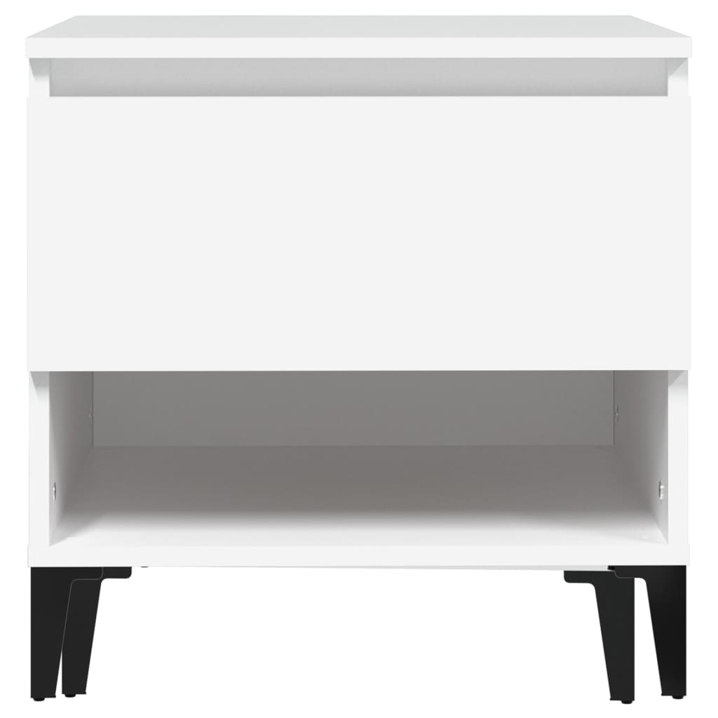 Table d'appoint Blanc 50x46x50 cm Bois d’ingénierie