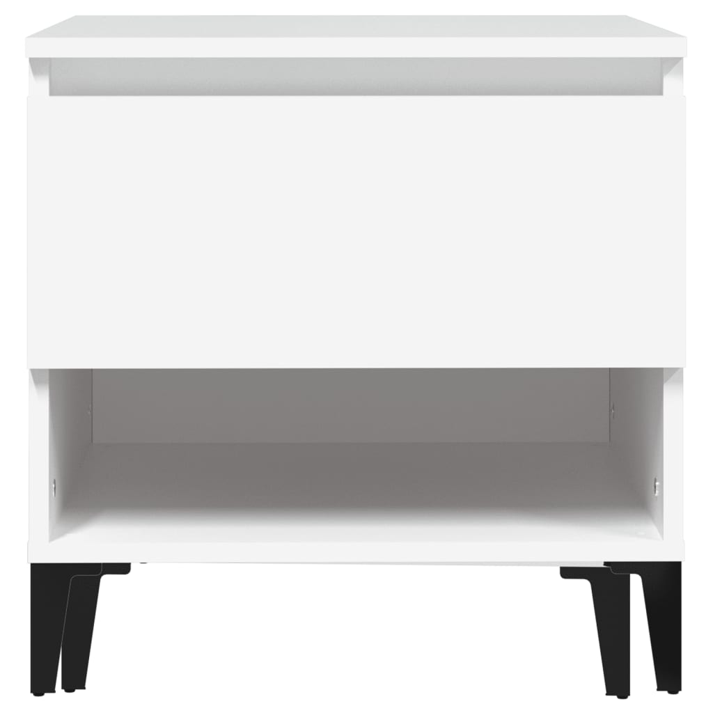 Tables d'appoint 2 pcs Blanc 50x46x50 cm Bois d’ingénierie