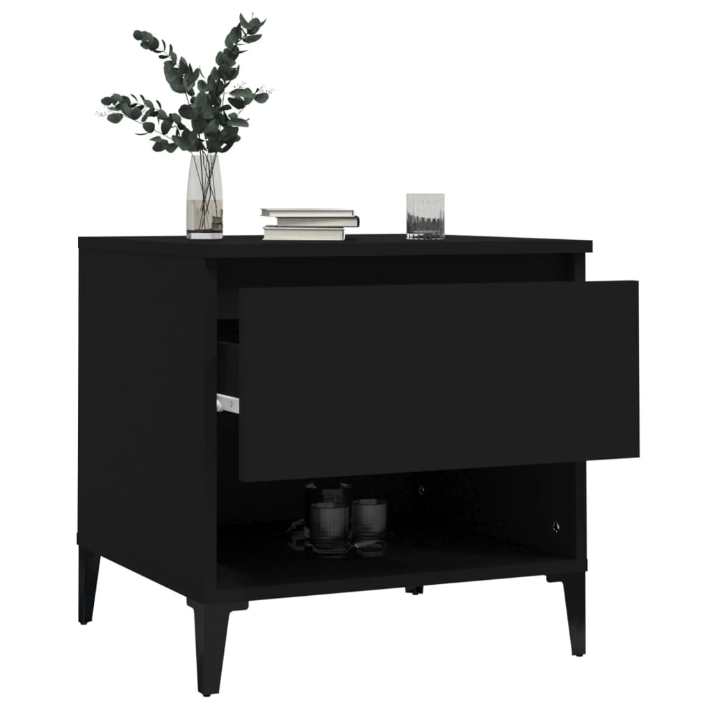 Appointment tables 2 pcs black 50x46x50 cm engineering wood