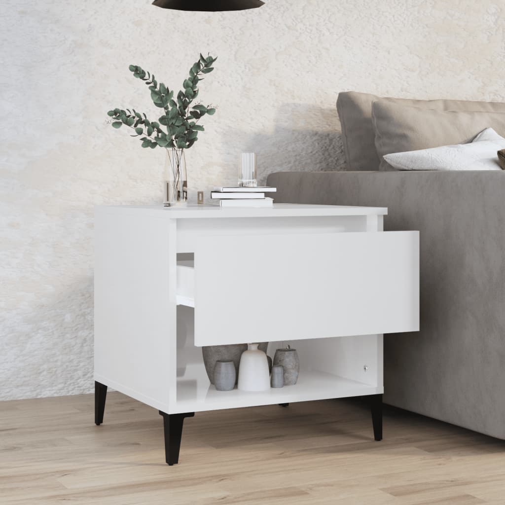 Brilliant white side table 50x46x50 cm Engineering wood