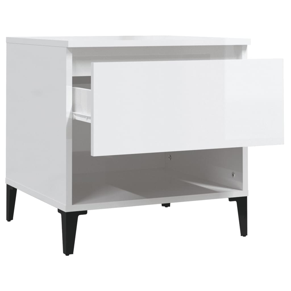 Brillanter weißer Seitentisch 50x46x50 cm Engineering Holz