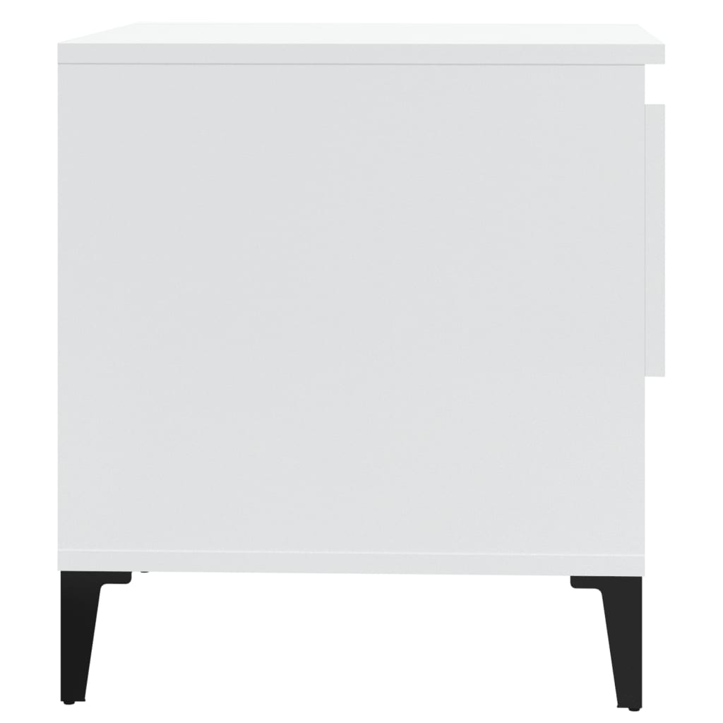 Table d'appoint Blanc brillant 50x46x50 cm Bois d'ingénierie