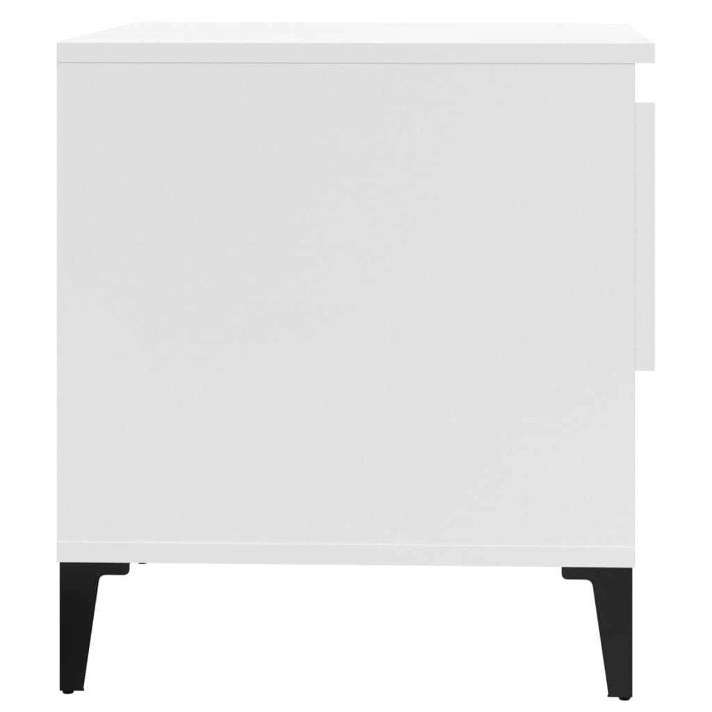 Tables d'appoint 2pcs Blanc brillant 50x46x50cm Bois ingénierie