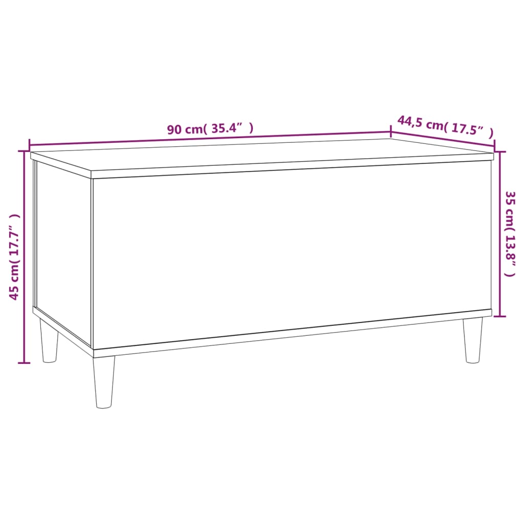 Tavolino Bianco 90x44,5x45 cm MDF