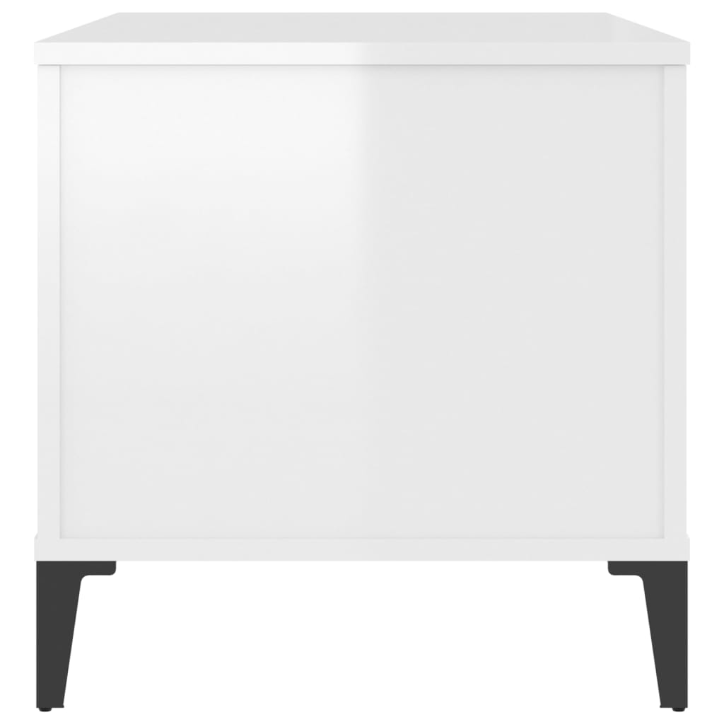 Tavolino Bianco lucido 90x44,5x45 cm MDF