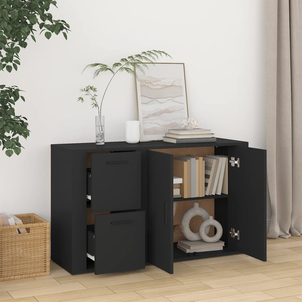 Black buffet 100x333x59.5 cm Engineering wood