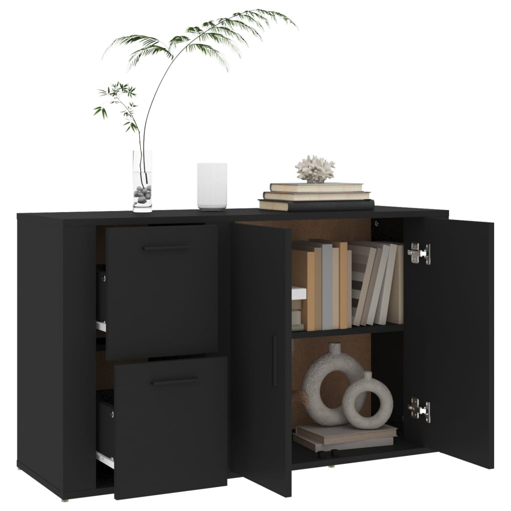 Black buffet 100x333x59.5 cm Engineering wood