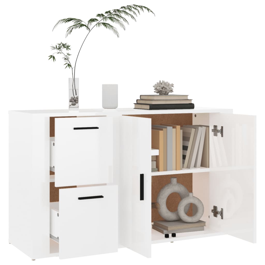 Credenza Bianco lucido 100x33x59,5 cm MDF