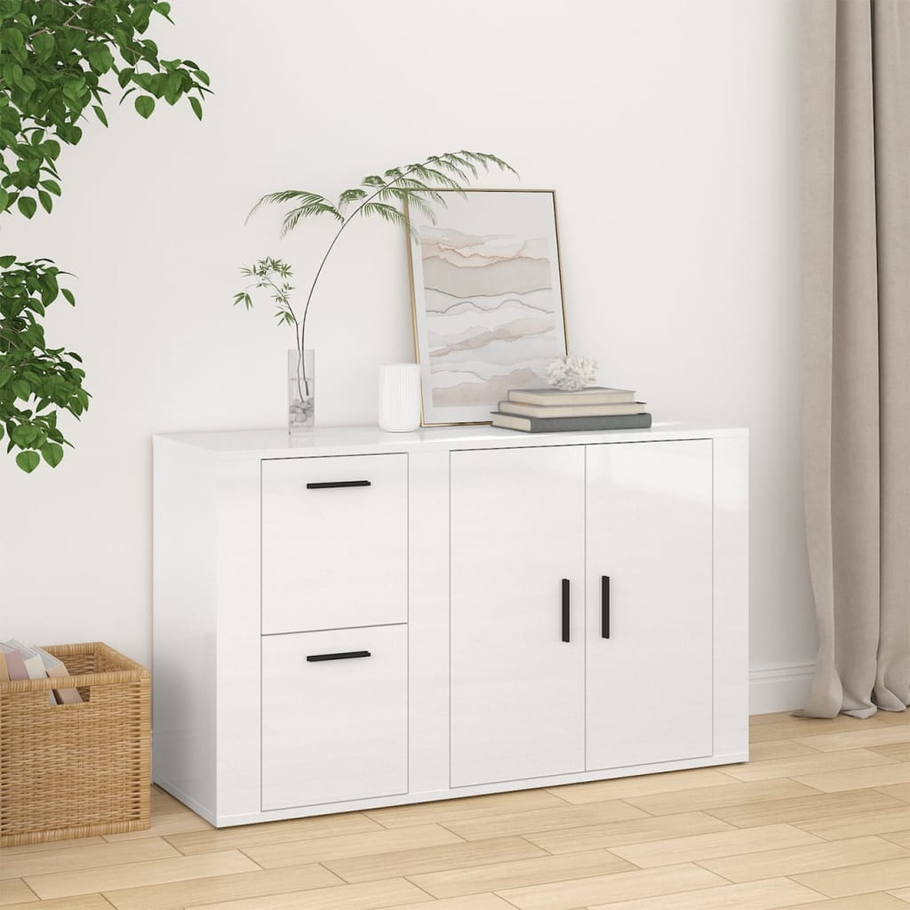 Credenza Bianco lucido 100x33x59,5 cm MDF