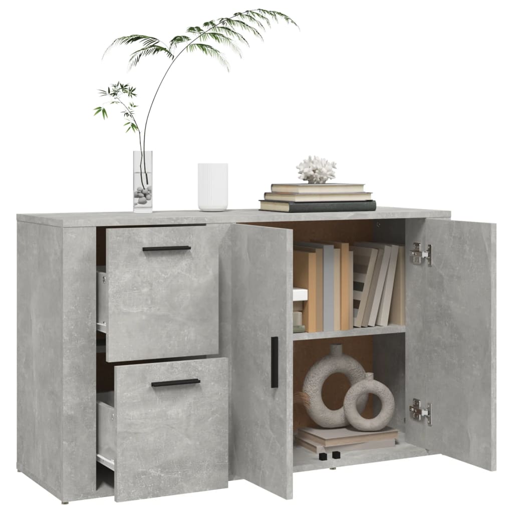 Betongrau -Buffet 100x333x59.5 cm Ingenieurholz Holz