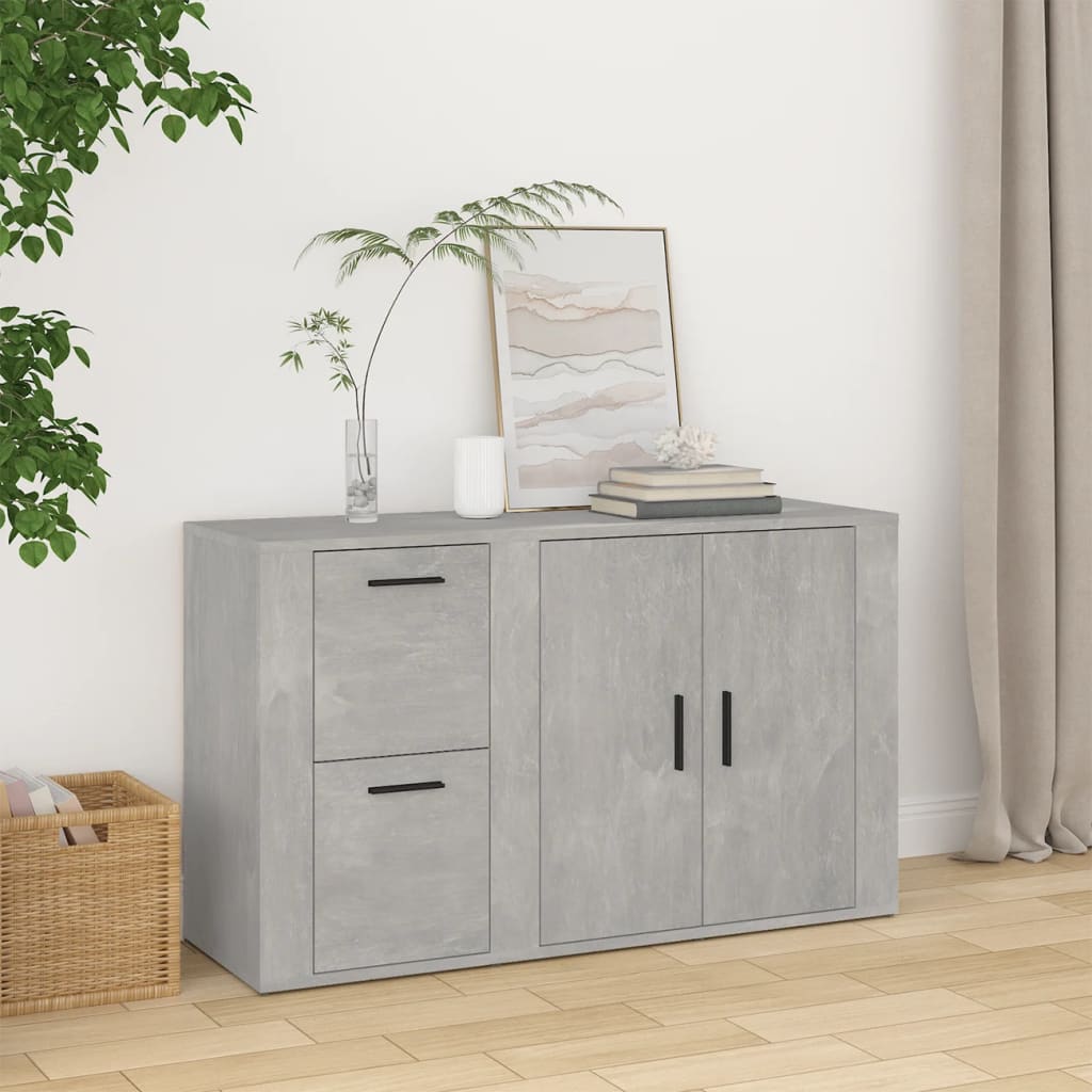 Betongrau -Buffet 100x333x59.5 cm Ingenieurholz Holz