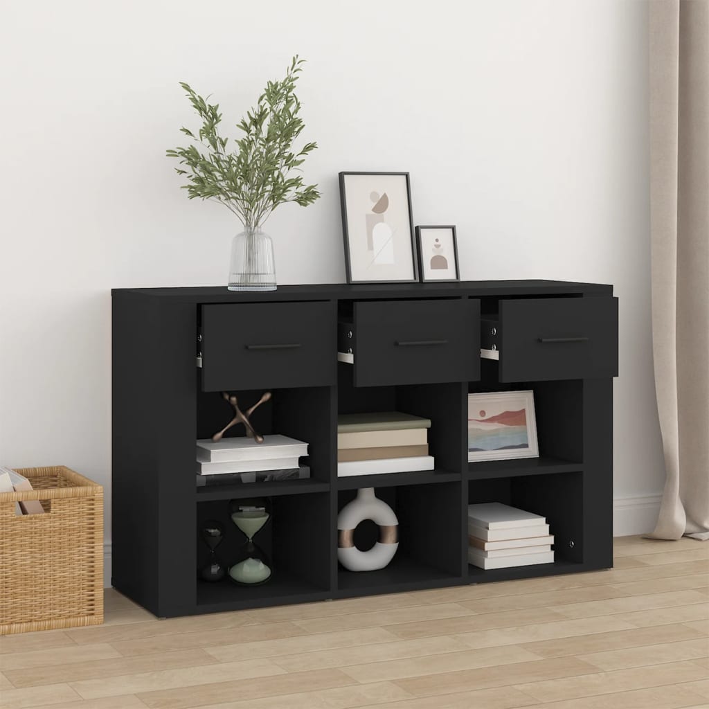 Black buffet 100x30x59.5 cm engineering wood