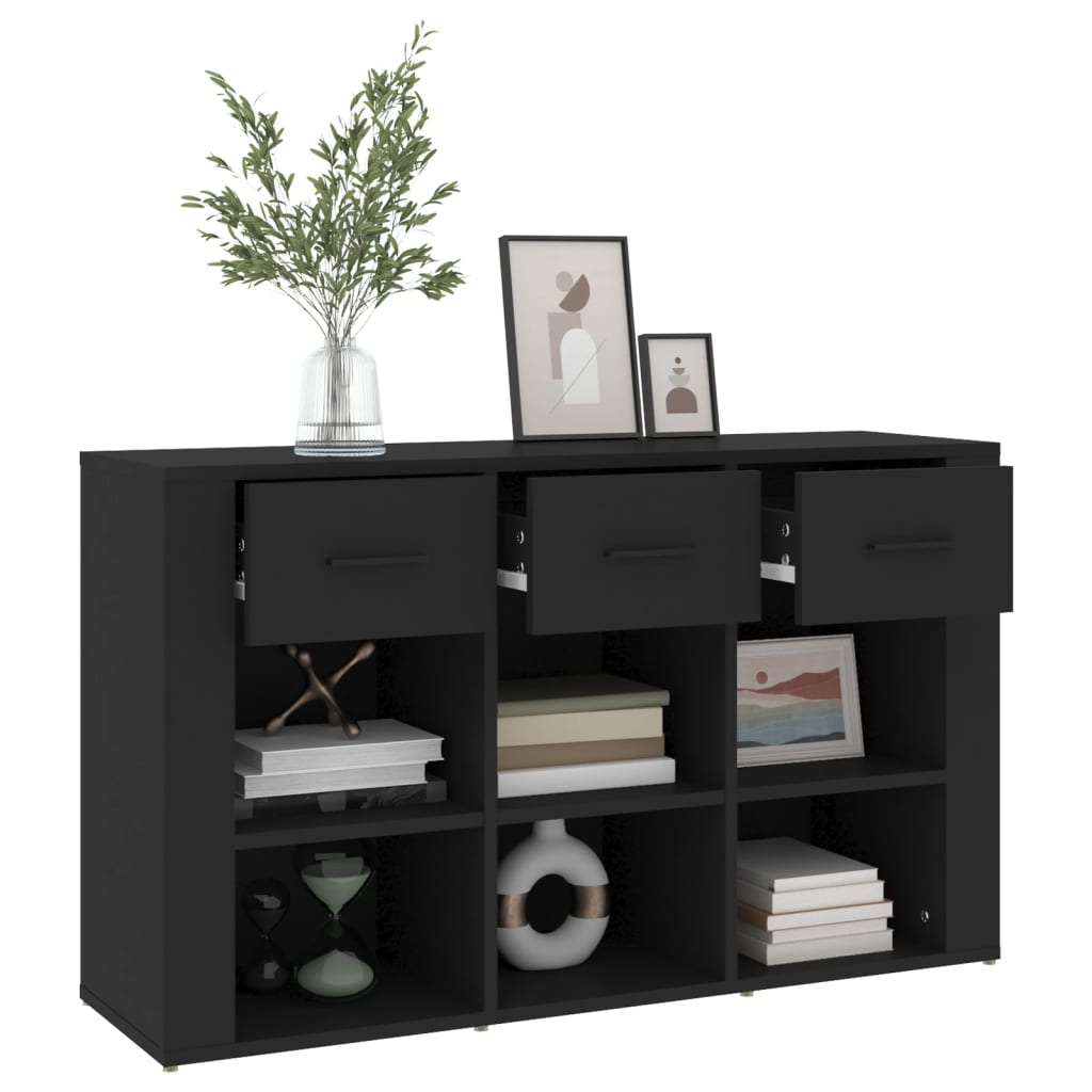 Black buffet 100x30x59.5 cm engineering wood