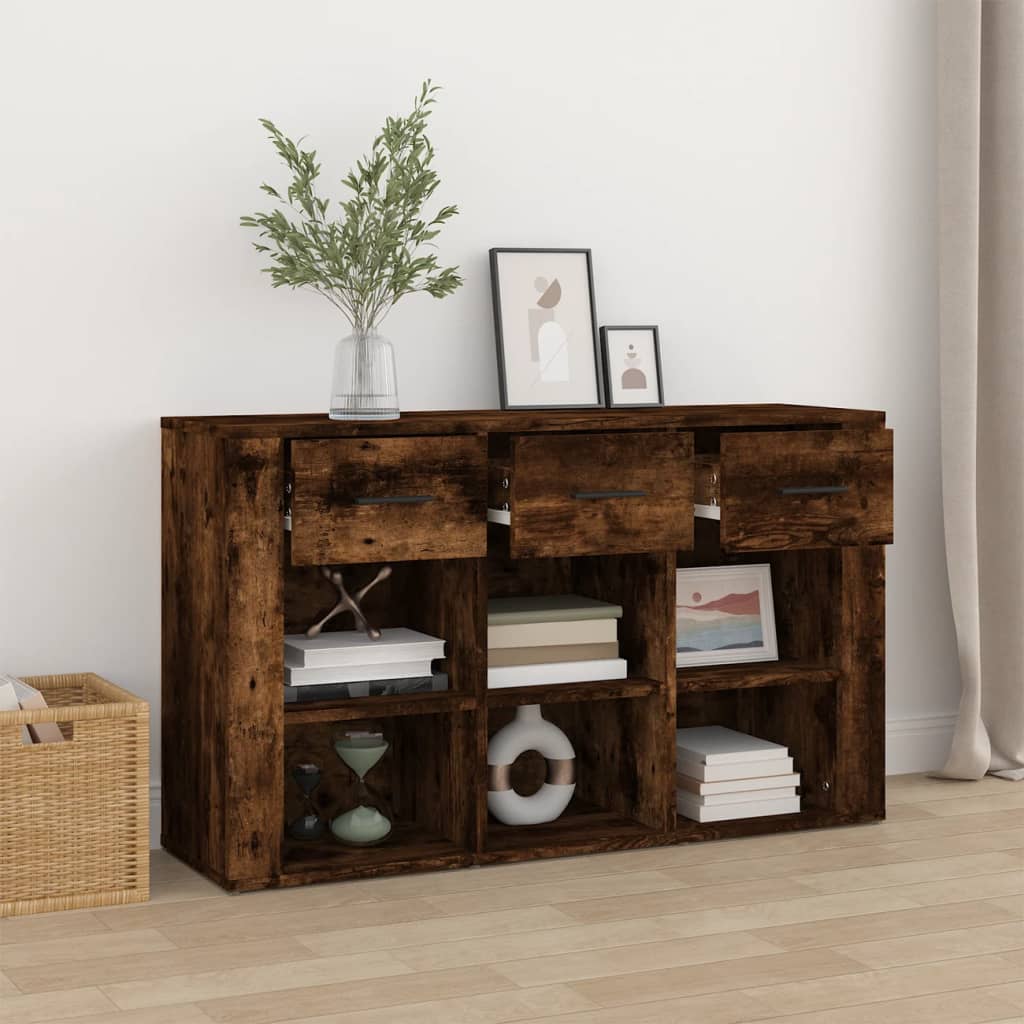 Buffet Chêne fumé 100x30x59,5 cm Bois d'ingénierie