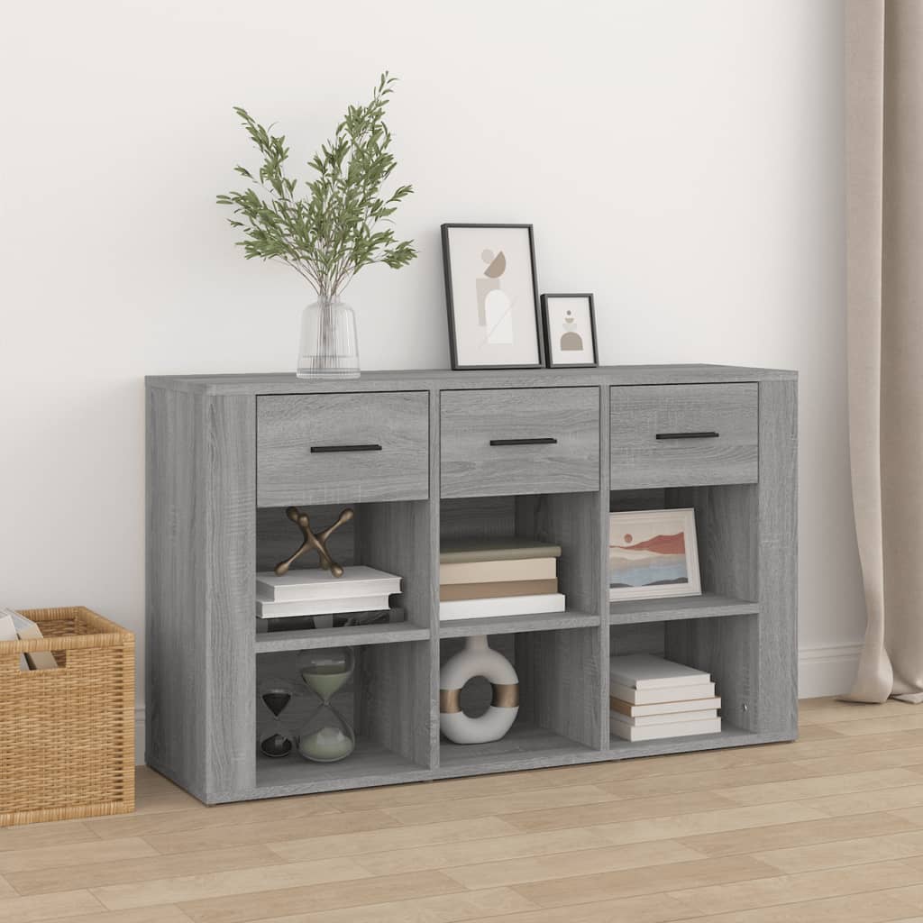 Graues Sonoma -Buffet 100x30x59.5 cm Ingenieurholz Holz