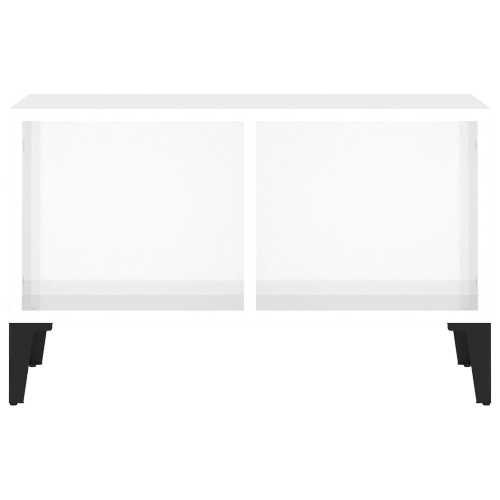 Tavolino bianco brillante 60x50x36.5 cm in legno di ingegneria