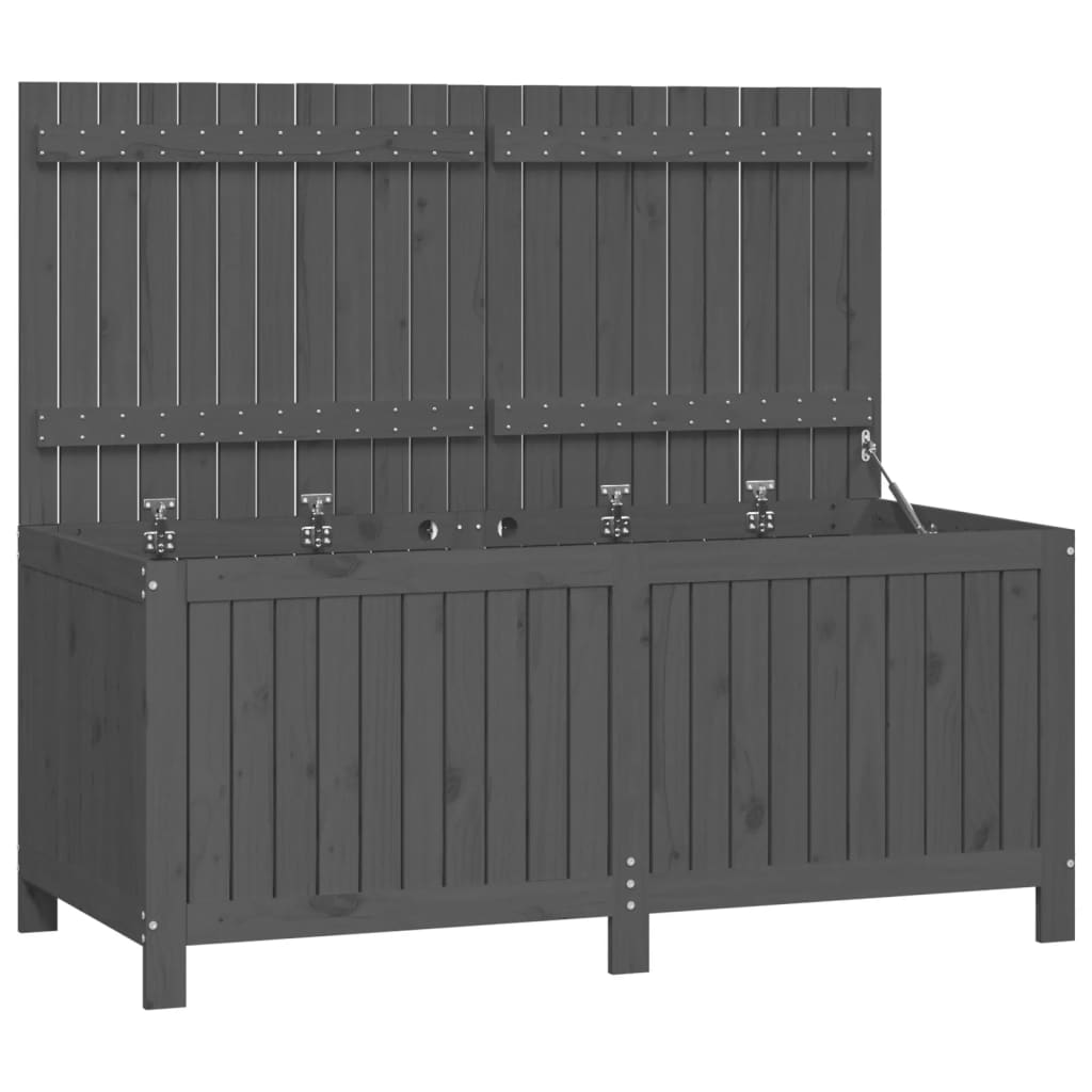 Gray garden storage box 147x68x64 cm pine wood