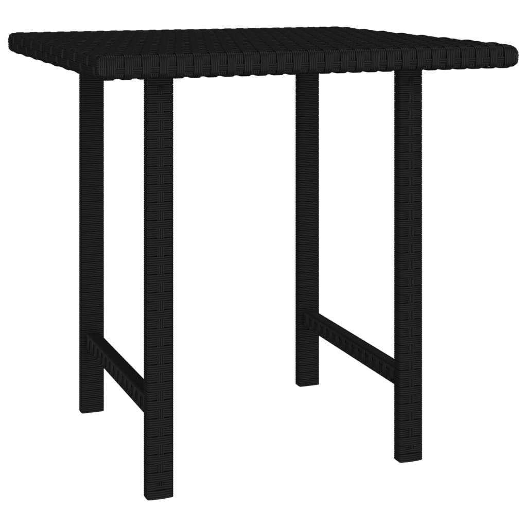 Tavolini 3 pezzi in resina intrecciata nera