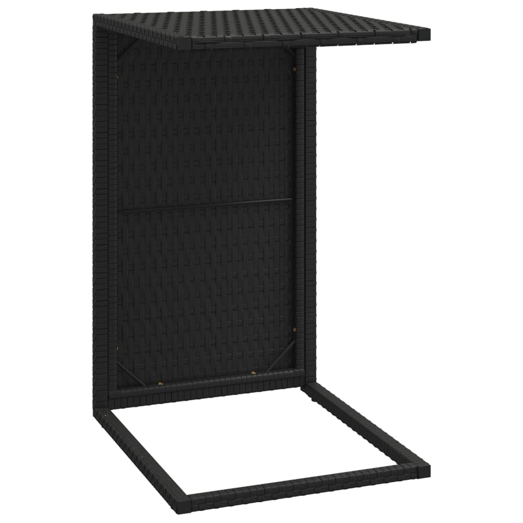 Black C -shaped table 40x35x60 cm braided resin