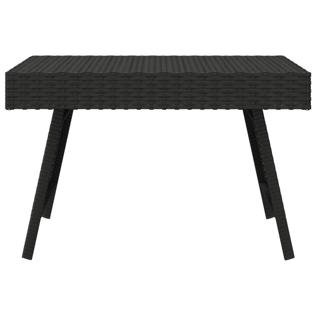 Tavolino pieghevole nero 60x40x38 cm in resina intrecciata