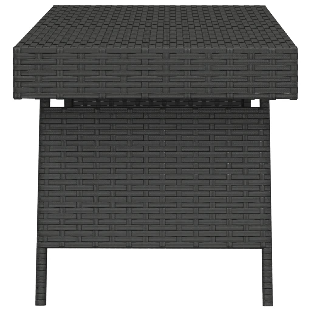 Tavolino pieghevole nero 60x40x38 cm in resina intrecciata