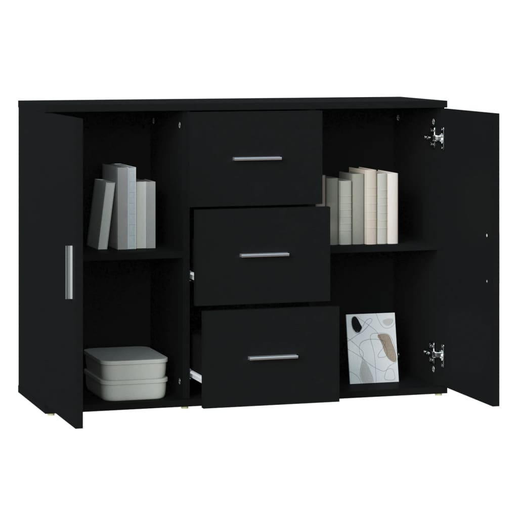 Black buffet 91x29.5x65 cm Engineering wood