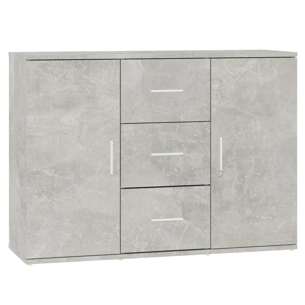 Buffet grigio in cemento 91x29.5x65 cm legno di ingegneria