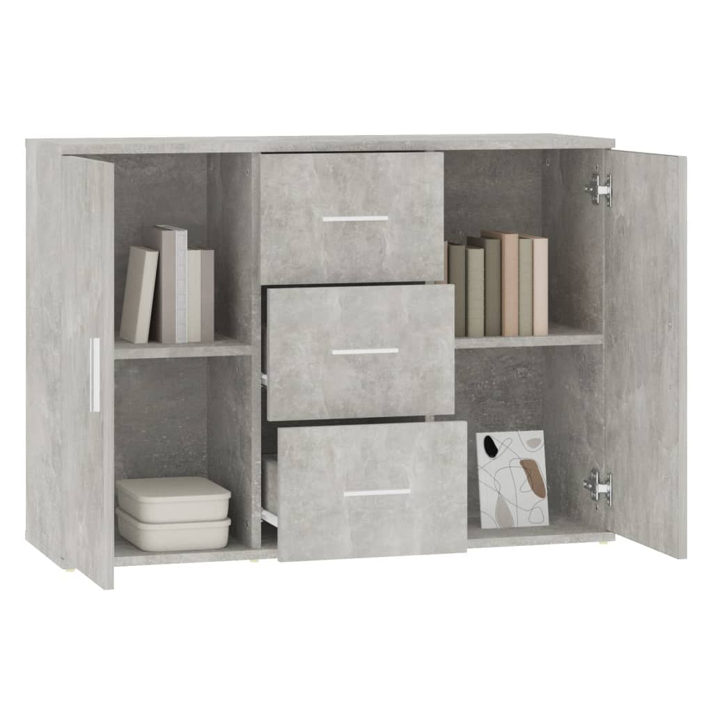 Buffet grigio in cemento 91x29.5x65 cm legno di ingegneria