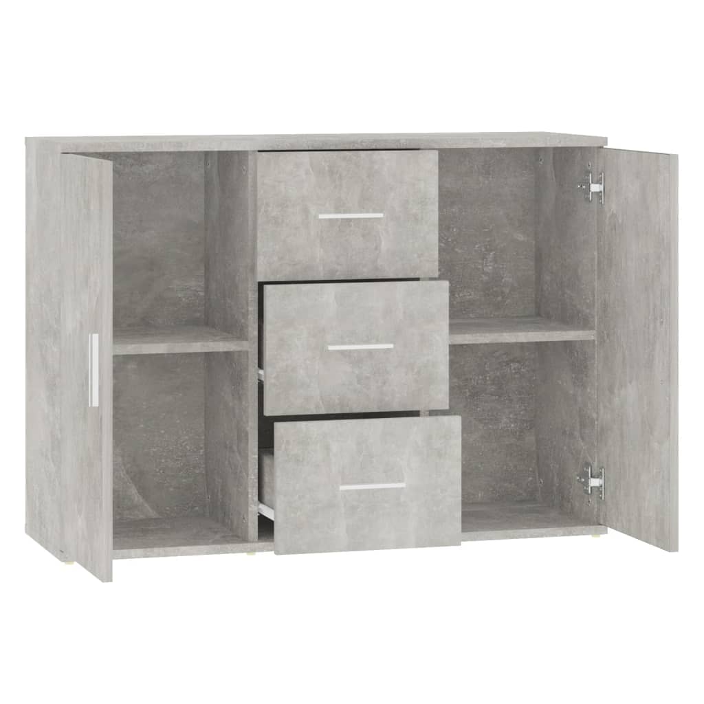 Buffet grigio in cemento 91x29.5x65 cm legno di ingegneria