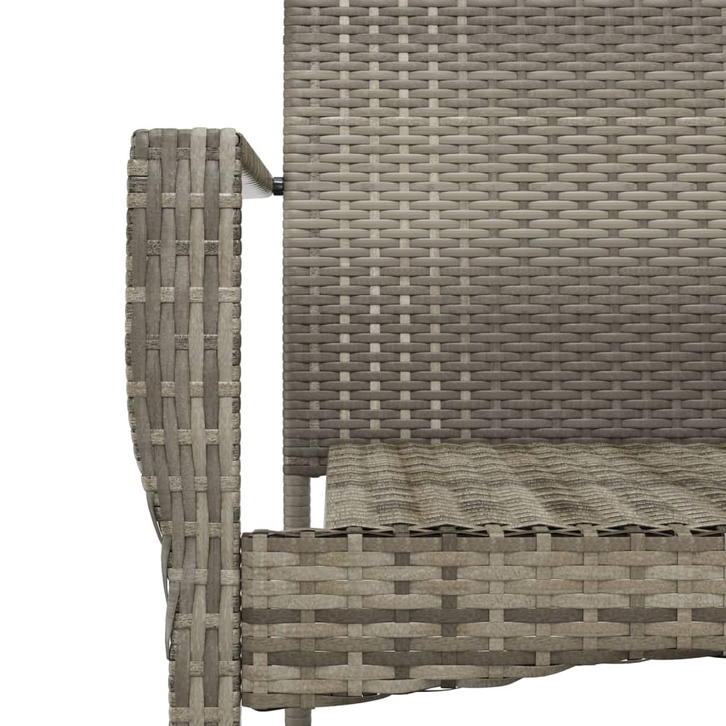 Chaises de jardin avec coussins 2 pcs Résine tressée Gris