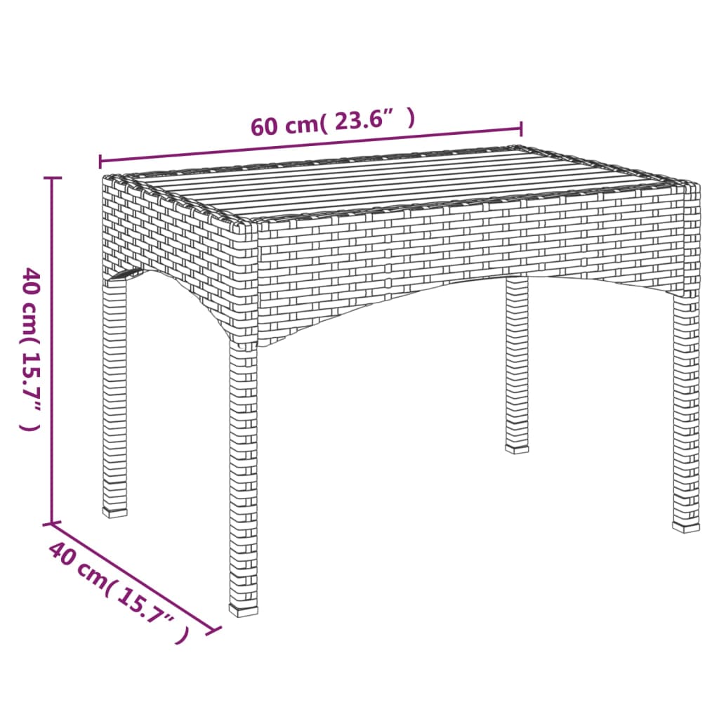 3 PCs Gartenmöbel mit schwarzen geflochtenen Harzkissen