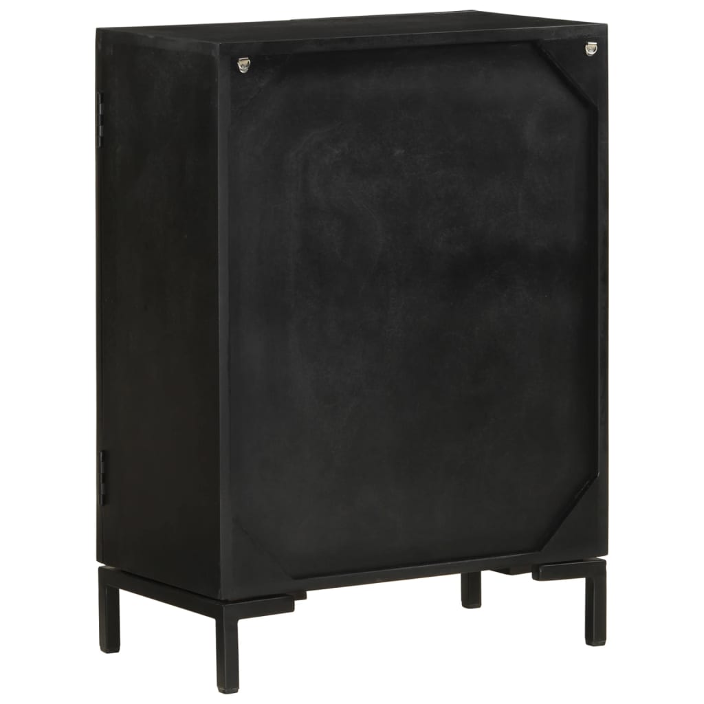 Black buffet 55x30x77 cm solid mango and iron wood