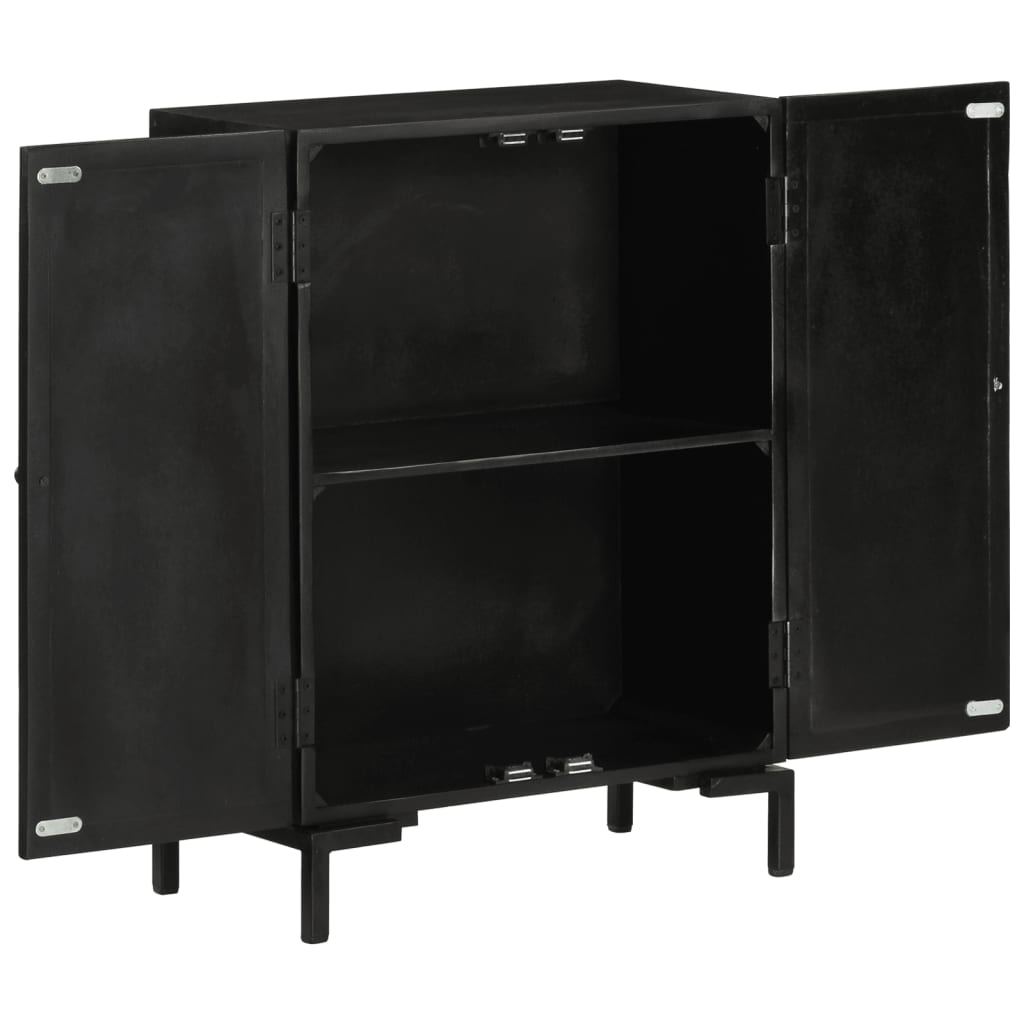 Black buffet 55x30x77 cm solid mango and iron wood