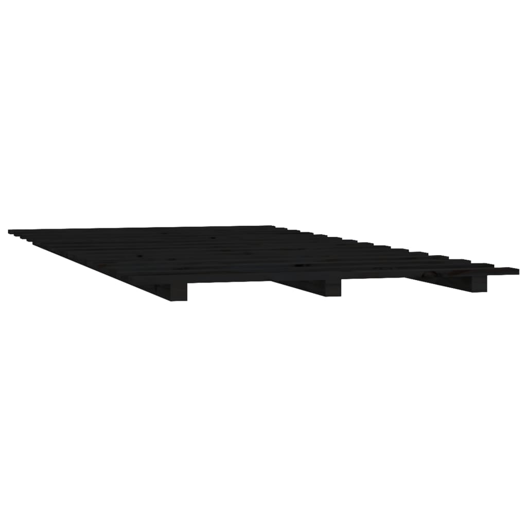 Struttura letto nera 90x190 cm Legno di pino massiccio