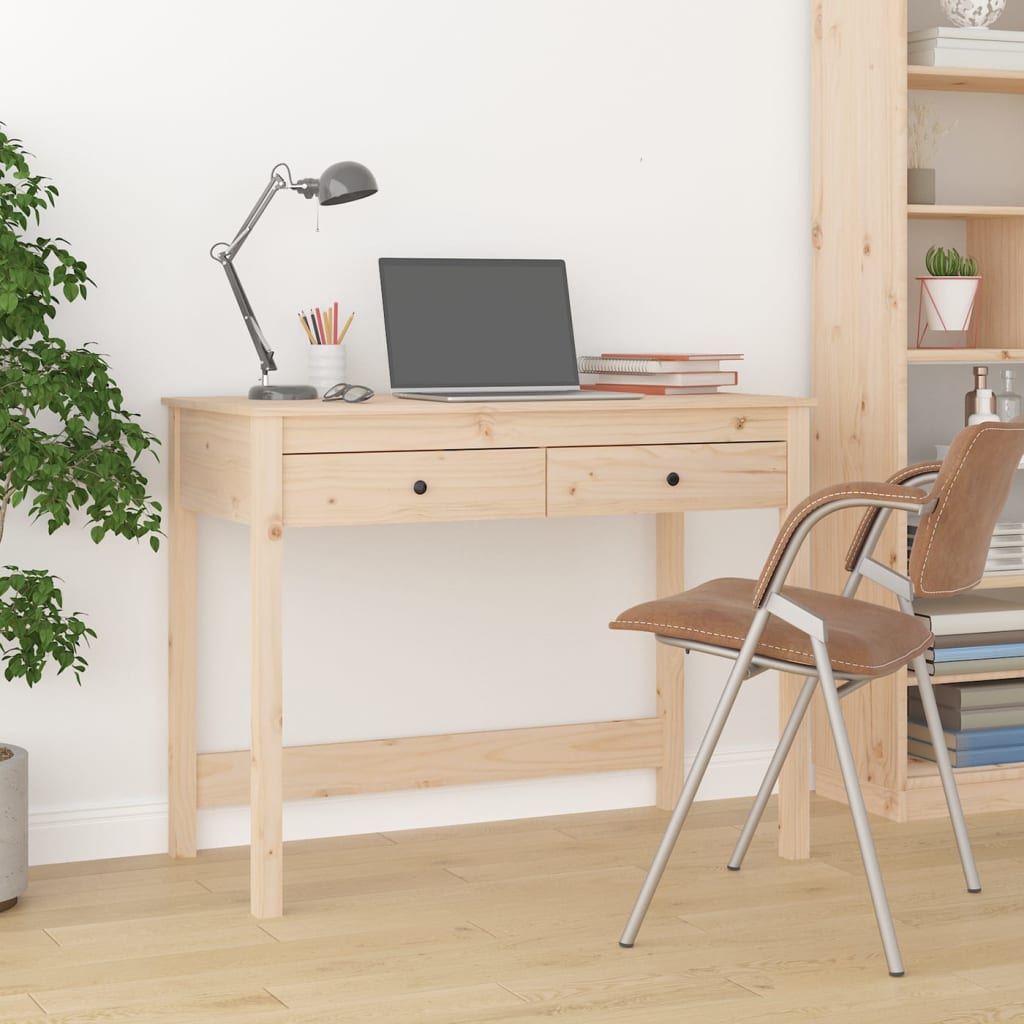Schreibtisch mit Schubladen 100x50x78 cm Festkieferholz