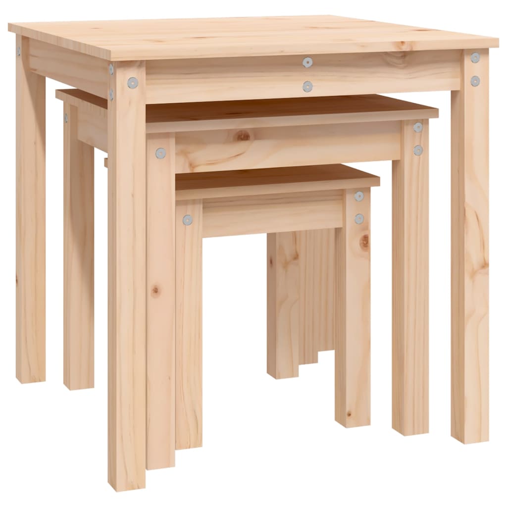 Solid pine wood 3 pcs tables