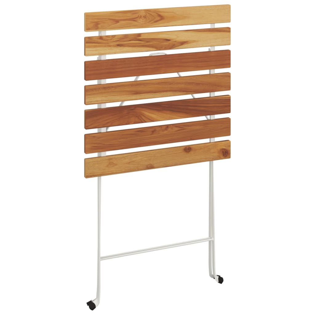 Ensemble de bistro pliable 3 pcs Bois d'acacia solide et acier