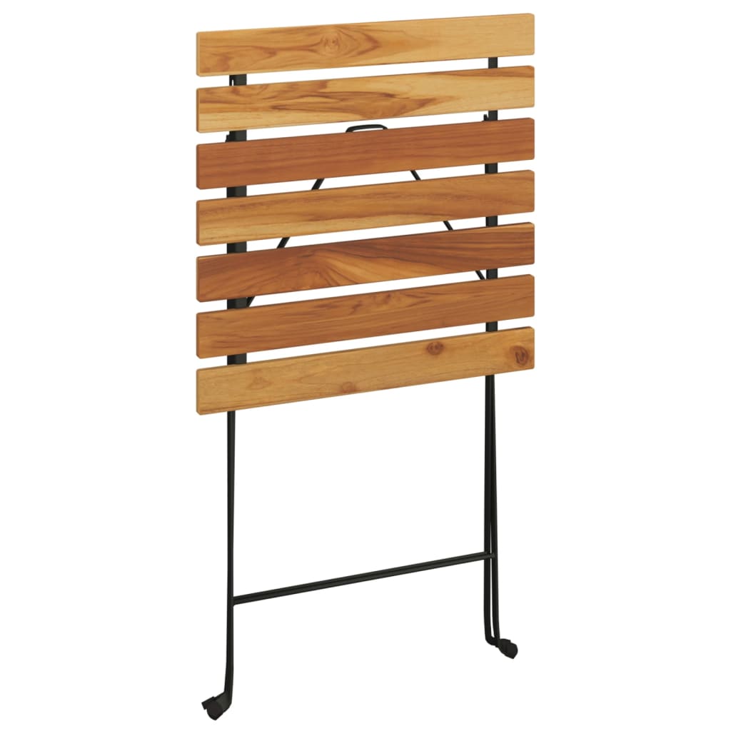 Ensemble de bistro pliable 3 pcs Bois de teck massif et acier